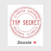Sticker Timbre classifié le plus secret (Feuille)