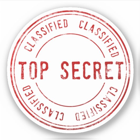 Sticker Timbre classifié le plus secret (Devant)