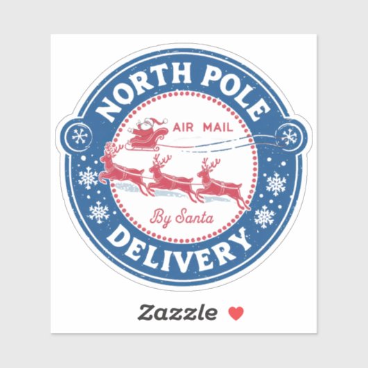 Sticker Timbre de courrier aérien du Pôle Nord (Feuille)