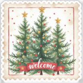 Sticker Timbre de Noël de la fête (Recto)