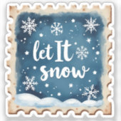 Sticker Timbre d'hiver « Qu'il neige » (Recto)