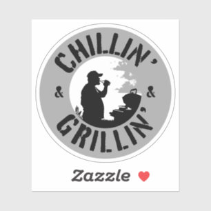 Sticker Timbre noir de Chillin et Grillin