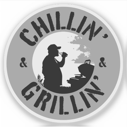 Sticker Timbre noir de Chillin et Grillin (Devant)