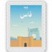 Sticker Timbre-poste de Fès Maroc Voyage (Devant)