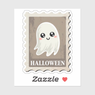 Sticker Timbre-poste mignon "Halloween" fantôme