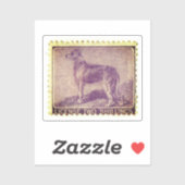 Sticker Timbre vintage irlandais Wolfhound (Feuille)
