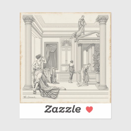 Sticker Timeless Elegance: Black & White Traditional Paint (Feuille)