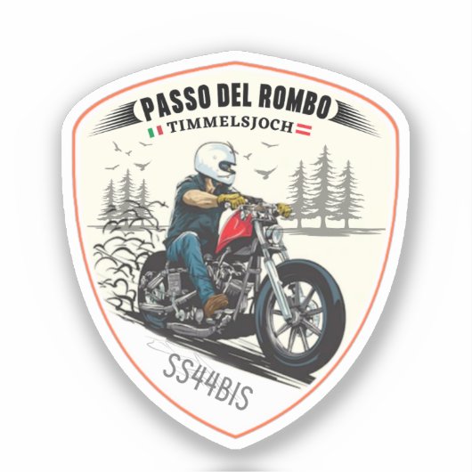 Sticker Timmelsjoch - passo del rombo voyage à moto (Recto)