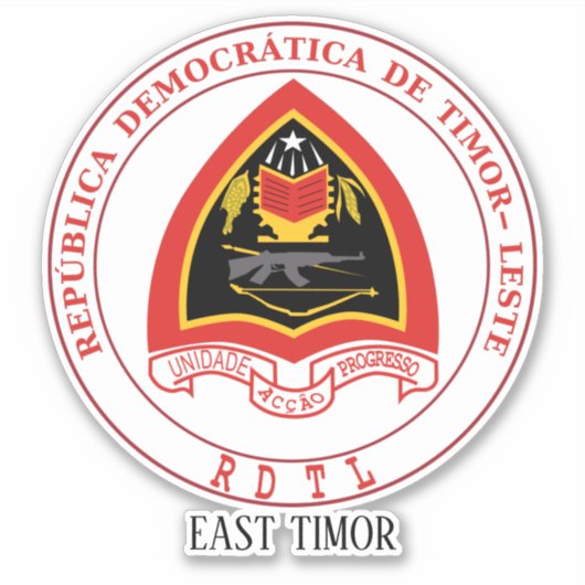Sticker Timor oriental Emblème national Patriotique (Devant)
