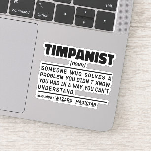 Sticker Timpanist Noun Timpani Joueur Musique Enseignant F