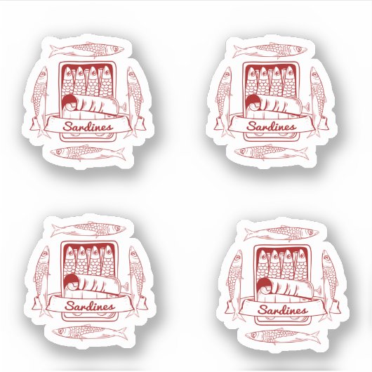 Sticker Tin de sardines pop art (Devant)