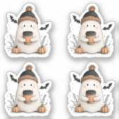 Sticker Tiny Cute Ghost Automne Halloween - Cosy Automne (Recto)