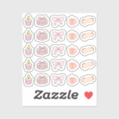 Sticker Tiny latte bunny sleeping time (Feuille)