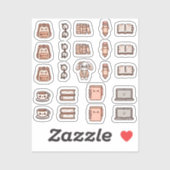 Sticker Tiny latte study time (Feuille)