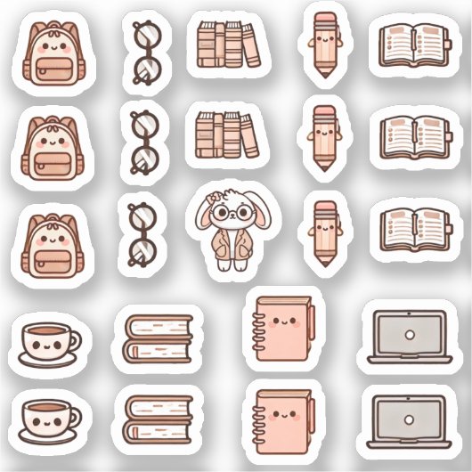 Sticker Tiny latte study time (Recto)