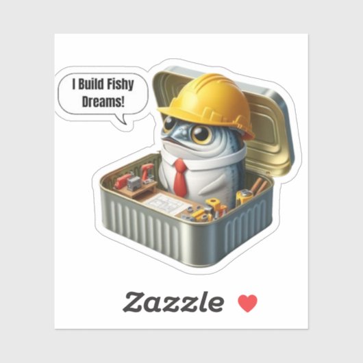 Sticker  Tiny Sardine Engineer Clever Ocean Workshop (Feuille)