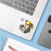 Sticker  Tiny Sardine Engineer Clever Ocean Workshop (Ordinateur portable avec iPhone)
