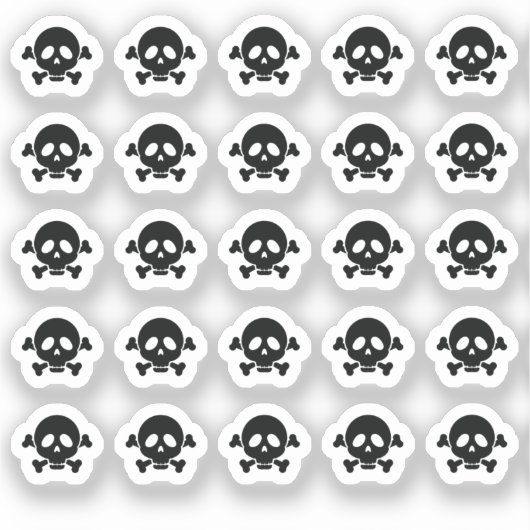 Sticker Tiny Skull and crossbones silhouette (Recto)