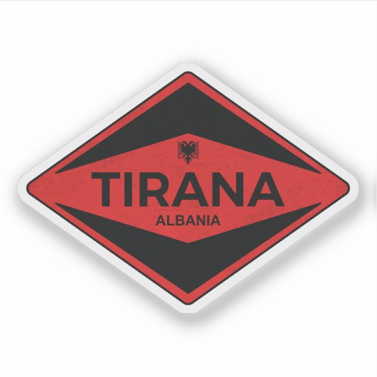 Sticker Tirana Albanie Vintage (Devant)