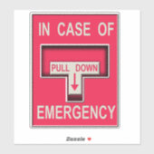Sticker Tirez vers le bas en Coque d'alarme d'urgence Fake (Feuille)