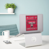 Sticker Tirez vers le bas en Coque d'alarme d'urgence Fake (Ordinateur portable sur le bureau)