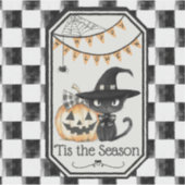 Sticker "Tis Season Happy Halloween Checkerboard (Devant)