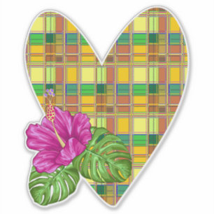 Sticker Tissu coloré des Caraïbes Madras Tartan