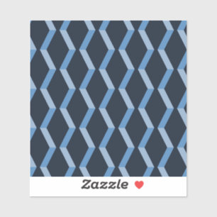 Sticker Tissu Serre en Arête de Hareng Bleu Motif Sans Cou