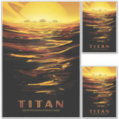 Sticker Titan la plus grande lune de la planète Saturne (Devant)