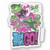 Sticker Titans Ados, allez ! | Les Shapeshifts Beast Boy (Devant)