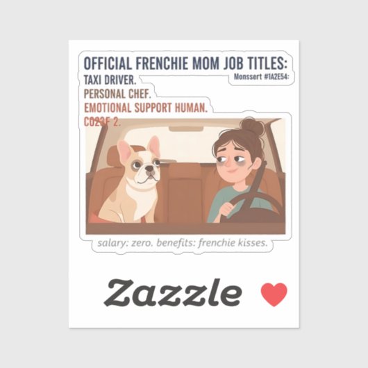Sticker Titres de poste de maman Frenchie drôles de chien (Feuille)