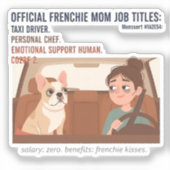Sticker Titres de poste de maman Frenchie drôles de chien (Recto)