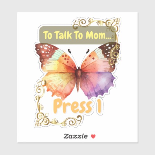 Sticker To Talk To Mom, Press 1 (Feuille)