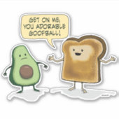 Sticker Toast Avocado mignon et amusant (Devant)