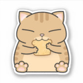 Sticker Toast de chat orange gras (Devant)