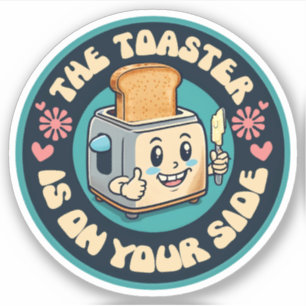 Sticker Toasteur pouce levé hippie funky des années 60
