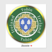 Sticker Tobin Irish Shield/Celtic Cross Personnalisé (Feuille)