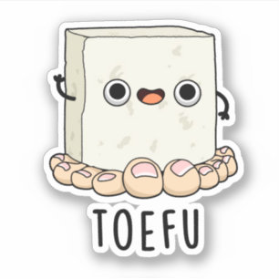 Sticker Toe-fu Funny Tofu Pun