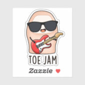 Sticker Toe Jam Funny Big Toe Music Pun (Feuille)