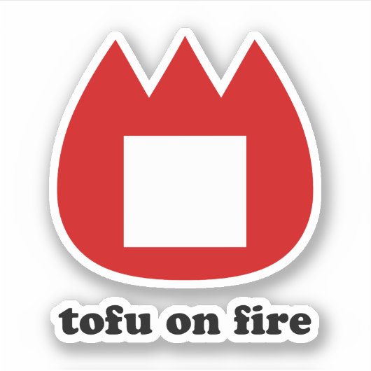 Sticker 📛 tofu en feu (Devant)