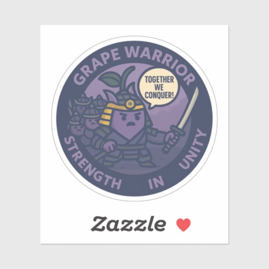 Sticker Together We Conquer Samurai Grape  (Feuille)