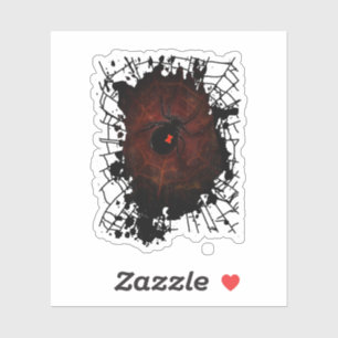 Sticker Toile d'araignée noire veuve gothique sombre mini 