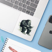 Sticker Toilette Bigfoot (Ordinateur portable avec iPhone)