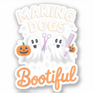 Sticker Toiletteur pour animaux drôle d'Halloween rendant