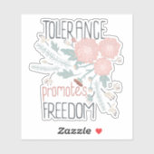 Sticker Tolérance promeut la liberté Jouer Mélange de fleu (Feuille)