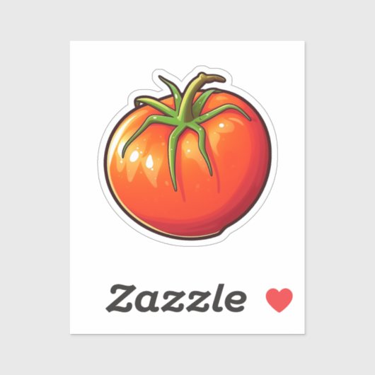Sticker tomate caricaturale (Feuille)