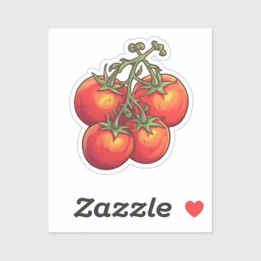 Sticker tomate caricaturale (Feuille)
