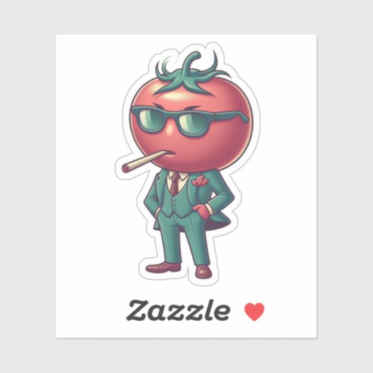 Sticker tomate cool (Feuille)