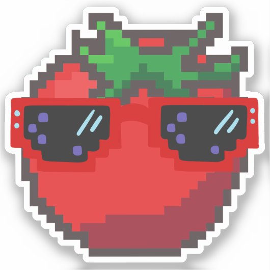 Sticker Tomate pixellée (Recto)