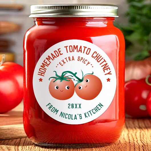 Sticker Tomato Chutney pour cuisine recette faite 